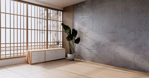 Skříň Dřevěný Design Moderní Pokojový Japonec Vykreslování — Stock fotografie