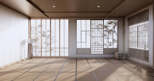 Пустая Комната Белая Комната Чистая Современная Комната Японский Стиль — стоковое фото