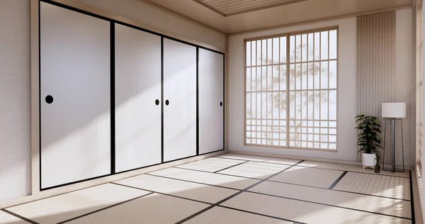 Chambre Vide Chambre Blanche Chambre Moderne Propre Style Japonais Rendu — Photo