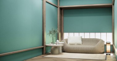 Naneyi Boş Biçimlendirme Salonu, ahşap detaylar arka plan 3B resimleme ile en az biçim