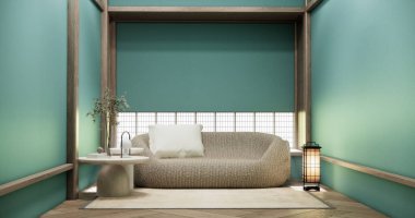 Naneyi Boş Biçimlendirme Salonu, ahşap detaylar arka plan 3B resimleme ile en az biçim