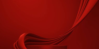 Mutlu Çin Yeni Yılı 2026. Kırmızı renk arka plan 3D görüntüleme Çin 'in gösteri ürünü ve dekorasyonu için daire podyumu.