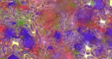 Görüntüleyiciye doğru hareket eden bulanık fraktal renkli noktalar biçiminde soyut arkaplan.