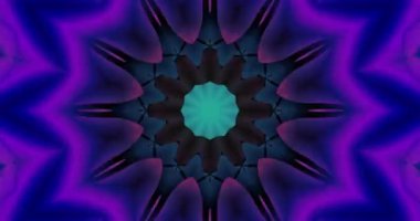 Siyah arka planda dönen çok renkli kaleydoskopların desenleri. Soyut hareket grafikleri. Fraktal animasyon. Güzel parlak süs..