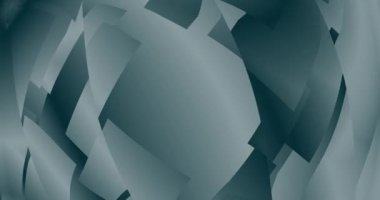 Gri tonlarda geometrik şekillerin yansıması ile dönen kürenin soyut deseni