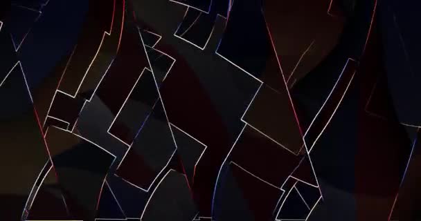 Abstraktní Video Zobrazující Rotující Paralelnílepipedy Různých Velikostí — Stock video