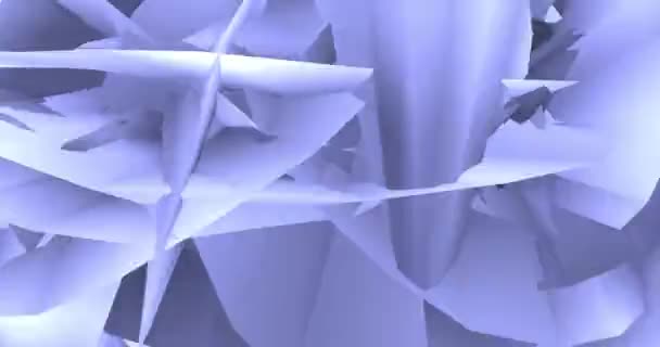 Геометрические Формы Серого Фиолетового Цвета Хаотично Движутся Пространстве Отражают Свет — стоковое видео