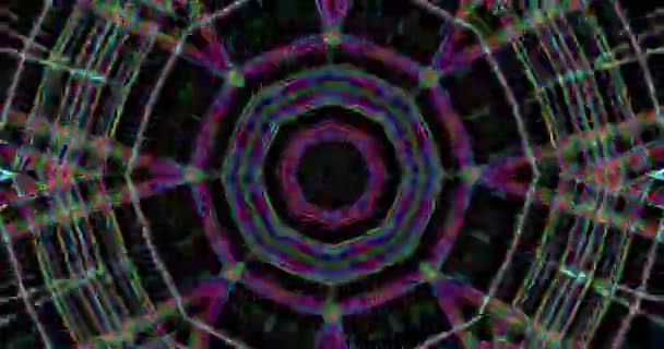 Modèles Kaléidoscopes Rotatifs Multicolores Sur Fond Noir Graphiques Abstraits Mouvement — Video