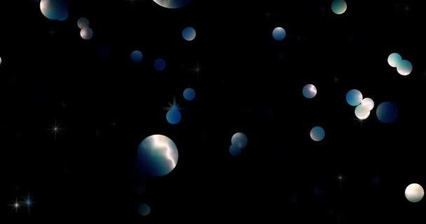 Balls Different Shades Shades Background Twinkling Stars Fly Viewer — Stock Video