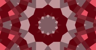 Kırmızı ve gri tonlarda desenlerin kaleydoskopu. Soyut grafikler. Sonsuz döngü.