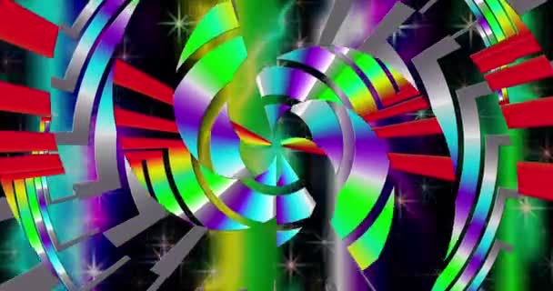 Fractal Colors Rainbow Rainbow Background Twinkling Stars — Stock Video