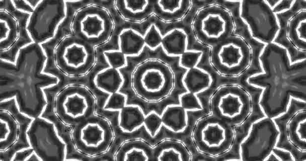 Muster Von Schwarz Weiß Kaleidoskopen Abstrakte Bewegungsgrafik Fraktale Animation Schöne — Stockvideo