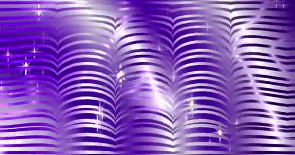 Glühende Violette Wellen Bewegen Sich Vor Einem Lila Weißen Hintergrund — Stockvideo
