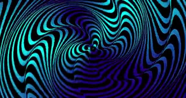 Leuchtende Wellen Blauer Schattierungen Drehen Sich Einer Spirale — Stockvideo