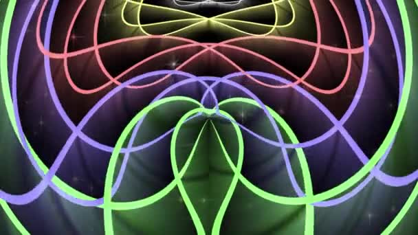Linee Luminose Multicolori Cambiano Loro Posizione Nello Spazio Somiglia Alla — Video Stock