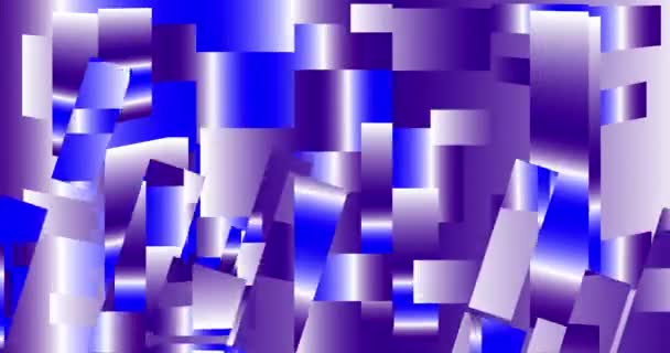 镜面矩形旋转 它们反映了紫色和白色的矩形 长方形在移动 — 图库视频影像