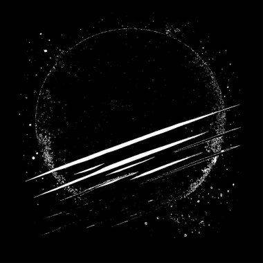 Dynamic Scratches ile tek renkli Grunge Sphere. Arka plan, doku, albüm kapağı ya da retrowave, siber punk, grunge, sıkıntı ve bilim kurgu stilleri için mükemmel..