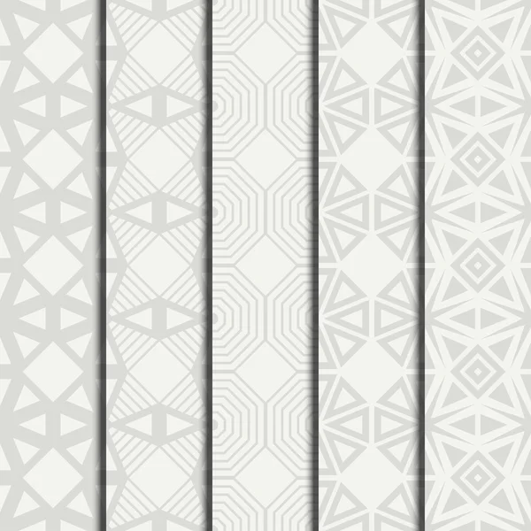 Набор геометрических линий монохромной решетки бесшовный арабский узор. Исламский восточный стиль. Оберточная бумага. Бумага для альбомов. Тилинг. Белая векторная иллюстрация. Марокканское происхождение. Образцы. Графика — стоковый вектор