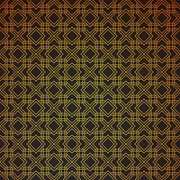 Patrón de cubo inconsútil abstracto retro geométrico dorado con rombos, cuadrado. Fiesta vintage. Papel de envolver. Papel de libro de recortes. Ilustración vectorial. Art deco Fondo. Textura gráfica. Patrón sin costura . — Vector de stock