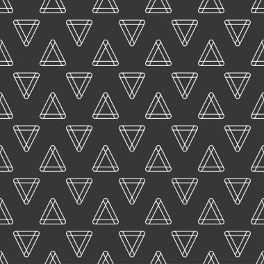 Üçgen ile geometrik çizgi tek renkli soyut hipster seamless modeli. Kağıt ambalaj. Scrapbook kağıt. Döşeme. Vektör çizim. Arka plan. Tasarım, duvar kağıdı için grafik doku.