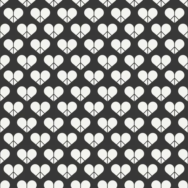 Patrón geométrico línea romántica sin costuras con corazones. Papel de envolver. Papel de libro de recortes. Baldosas. Ilustración vectorial. Fondo monocromo. Textura gráfica para su diseño, papel pintado. Día de San Valentín . — Archivo Imágenes Vectoriales