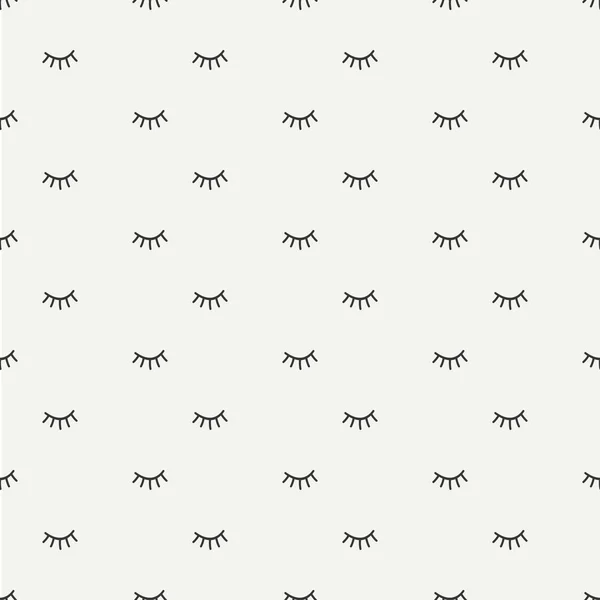 Hand drawn seamless pattern with close eyes. Wrapping paper. Abstract vector background. Casual texture. Illustration. Bohemian style. Tribal print. Ethnic doodle art elements. Eye pattern. — Stock Vector