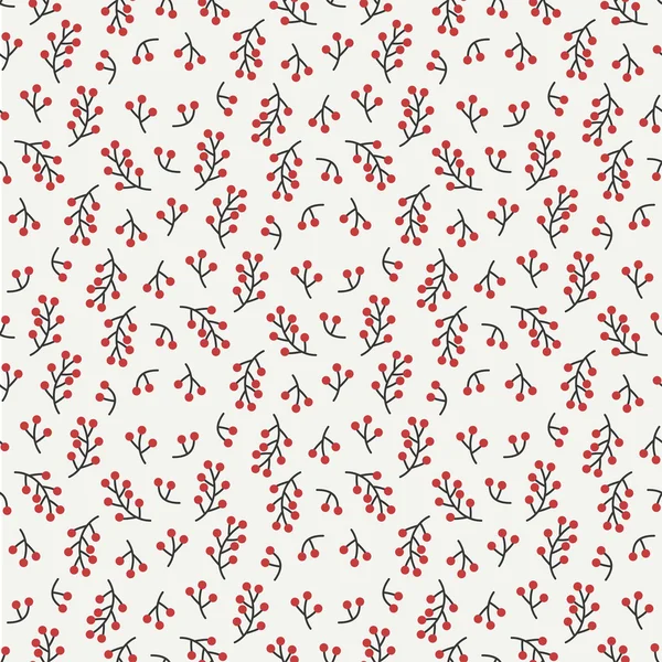 Hand drawn autumn seamless pattern made of berries. Wrapping paper. Abstract vector background. Floral illustration. Graphic style. Fall print. Doodle art elements. For printing onto fabric, paper. — Stock Vector