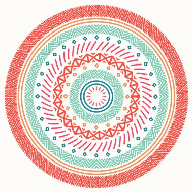 Etnik mandala. Kabile el çizilmiş çizgiyi geometrik seamless modeli. Sınır. Karalamalar. Yerel vektör çizim. Arka plan. Afrika, Meksika, Hint, şark süsleme. Kına dövme tarzı. Daire Sanat