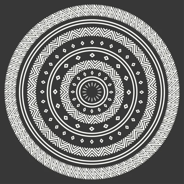 Etnik mandala. Kabile el çizilmiş çizgiyi geometrik seamless modeli. Sınır. Karalamalar. Yerel vektör çizim. Arka plan. Afrika, Meksika, Hint, şark süsleme. Kına dövme tarzı. Daire Sanat