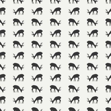 Geyik ile kabile etnik seamless modeli. Ren geyiği. Kağıt ambalaj. Karalama defteri. Vintage dekorasyon fayans. Yerel vektör çizim. Antika arka plan. Grafik doku. Kış Noel desen.