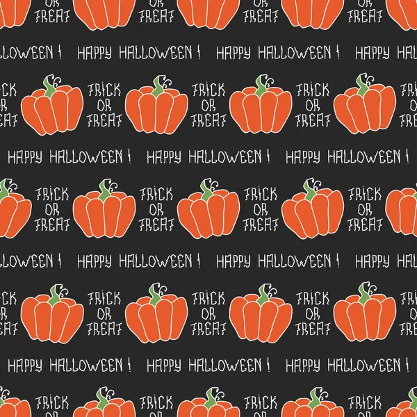 Happy Halloween. Seamless pattern with pumpkins. Trick or treat. Vector illustration. Background. — Stock Vector