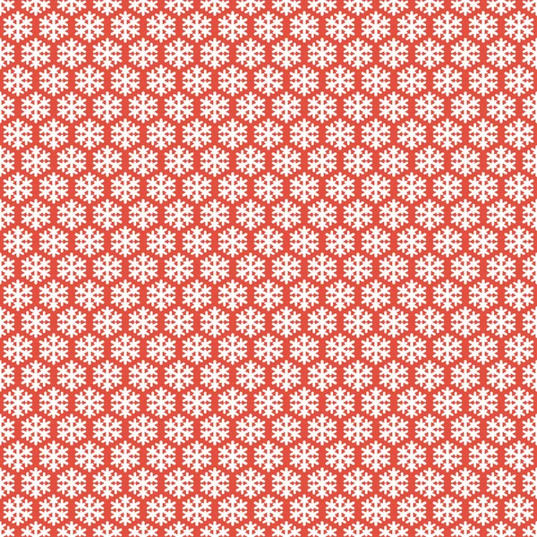 Red seamless snowflakes pattern. Vector snow background. Christmas illustration. Can be used for wallpaper, pattern fills, textile, web page background, surface textures. — Stockový vektor