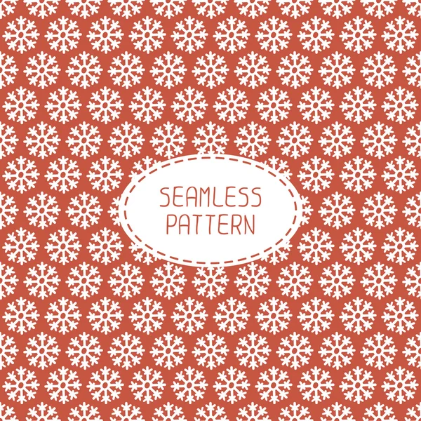Red seamless snowflakes pattern. Vector snow background. Christmas illustration. Can be used for wallpaper, pattern fills, textile, web page background, surface textures. — 图库矢量图片