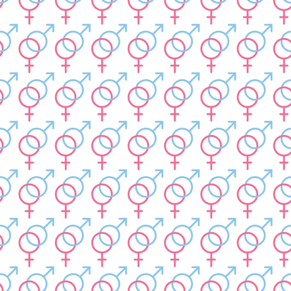 Seksuele geaardheid web pictogrammen, symbool, teken in vlakke stijl. Geslacht achtergrond. Mannelijke en vrouwelijke combinatie. Naadloze patroon vector. — Stockvector