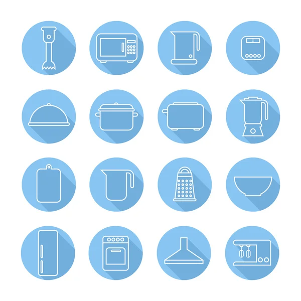 Set of kitchen appliances and tools web icons,symbol,sign in flat style. Home appliances. Elements for design. Vector illustration. — Stock Vector