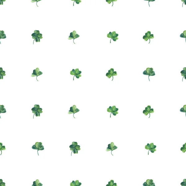 Fondo acuarela sin costuras con hojas de trébol verde para el día de San Patricio. Ilustración vectorial. Fondos de pantalla para buena suerte . — Archivo Imágenes Vectoriales