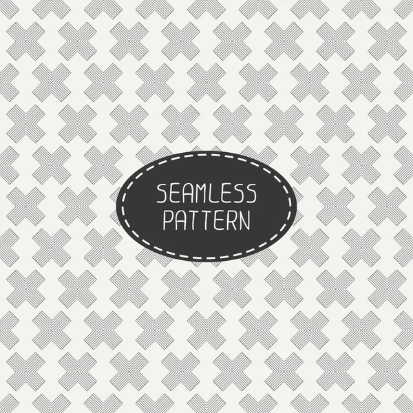 Vector seamless retro vintage geometric hipster line pattern. For wallpaper, pattern fills, web page background, blog. Stylish texture of crosses. — Stock Vector