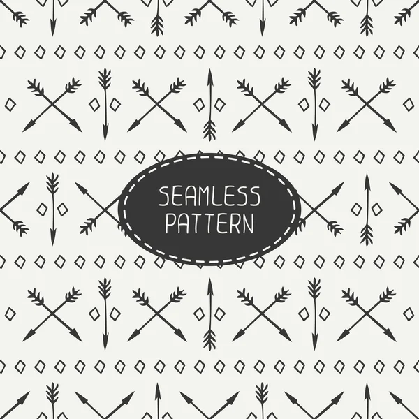 Ethnic seamless pattern with arrows. Hand drawn doodles. Stylish graphic texture for your design. Beautiful background. Vector illustration. For wallpaper, pattern fills, web page background, blog. — Stock Vector