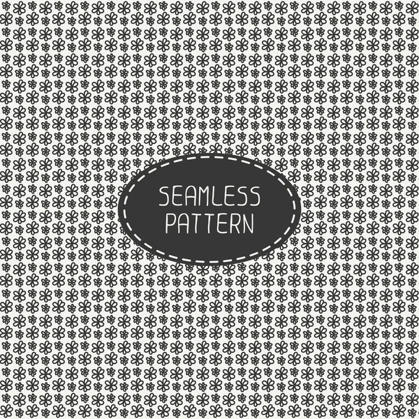 Vector seamless retro vintage hipster line pattern with flowers. Hand drawn doodles. Stylish graphic texture. For wallpaper, pattern fills, web page background, blog. — Stock Vector