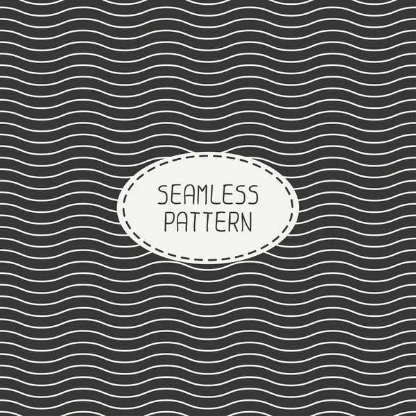 Geometric monochrome seamless wavy lines pattern. Irregular abstract striped. Wrapping paper. Scrapbook paper. Tiling. Vector simple ripple illustration. Background with stripes. Graphic texture. — Stock Vector