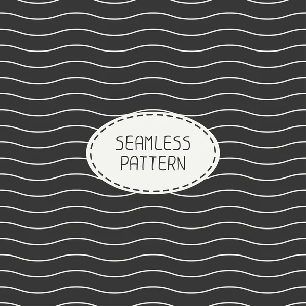 Geometric monochrome seamless wavy lines pattern. Irregular abstract striped. Wrapping paper. Scrapbook paper. Tiling. Vector simple ripple illustration. Background with stripes. Graphic texture. — Stock Vector