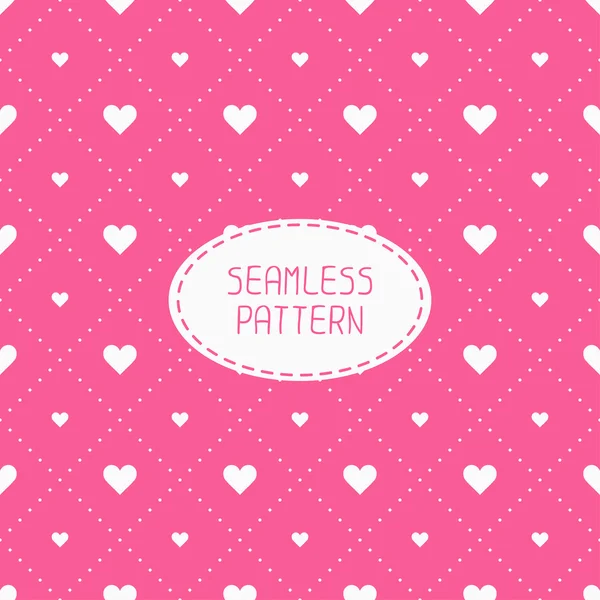 Pink romantic wedding geometric seamless pattern with hearts. Wrapping paper. Scrapbook paper. Tiling. Vector illustration. Background. Graphic texture  for design. Valentines day. — Stock Vector