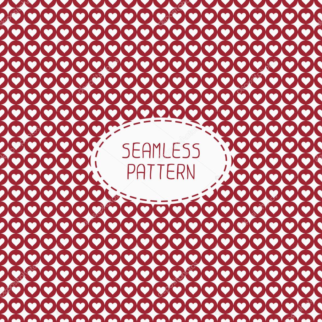Red romantic wedding geometric seamless pattern with hearts. Wrapping paper. Scrapbook paper. Tiling. Vector illustration. Background. Graphic texture  for design.