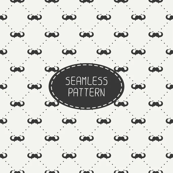 Vector fashionable seamless retro pattern with curly vintage hipster gentleman mustache. Wrapping paper. Paper for scrapbook. Tiling. Vector illustration. Background. Graphic texture for design. — Stock Vector