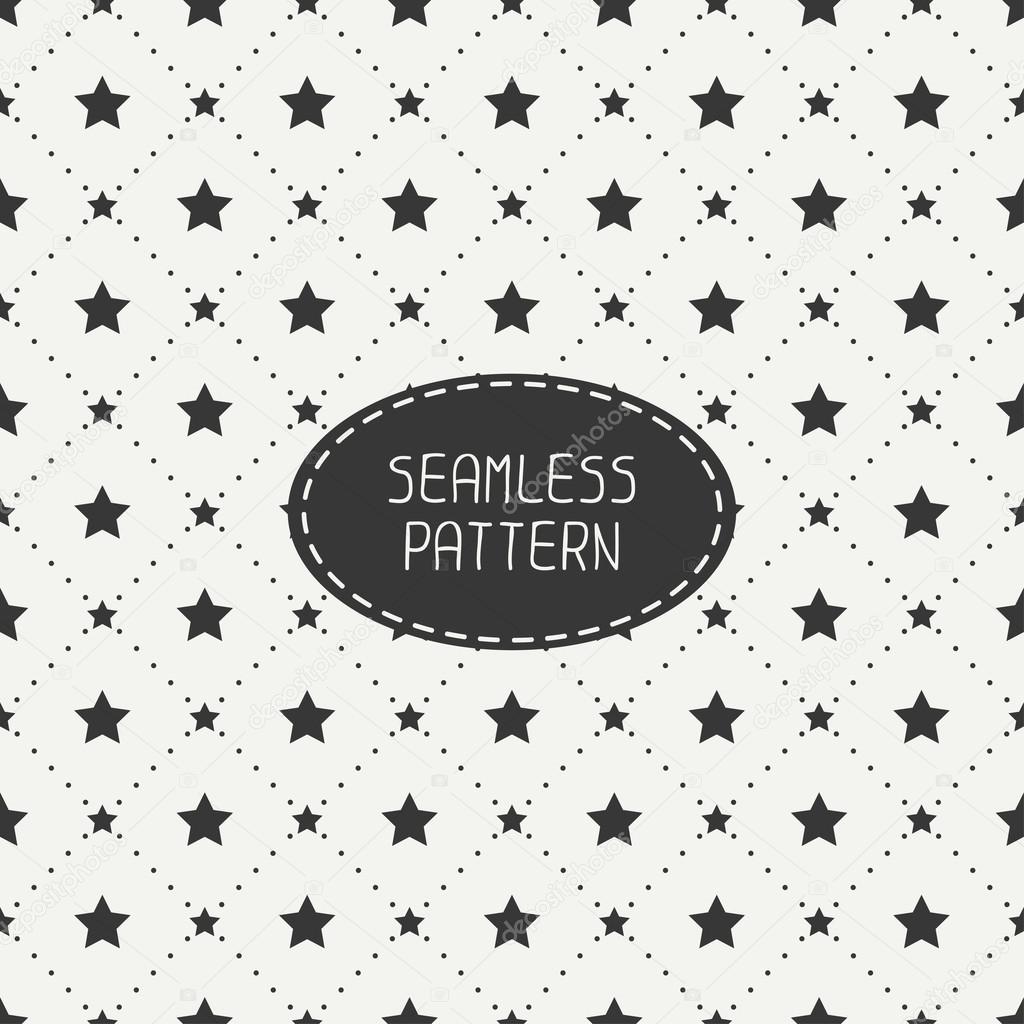 Geometric seamless stars pattern. Wrapping paper. Paper for scrapbook. Tiling. Beautiful vector illustration. Starry background. Stylish graphic texture for your design, wallpaper, pattern fills.