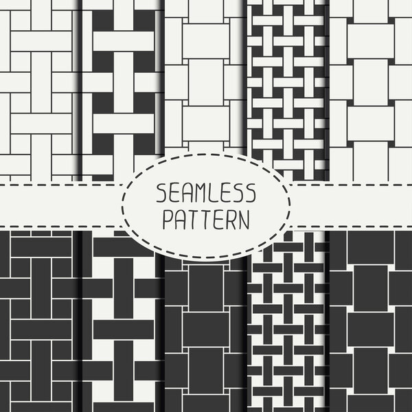 Geometric seamless pattern with intertwined bands. Wrapping paper. Paper for scrapbook. Tiling. Beautiful vector illustration. Abstract background. Linear graphic texture for design. Interwoven.