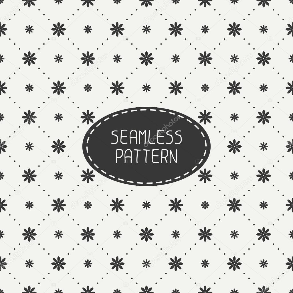 Geometric floral seamless pattern with flowers. Wrapping paper. Paper for scrapbook. Tiling. Beautiful vector illustration. Stylish graphic texture for your design, wallpaper, pattern fills.