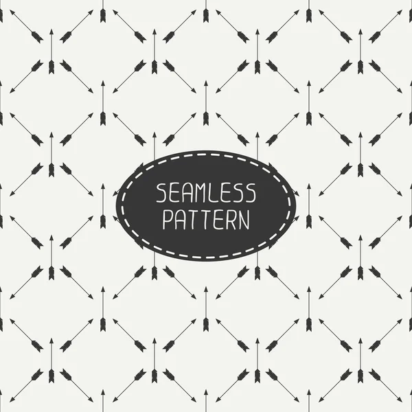 Geometrische monochrome Hipster-Linie nahtloses Muster mit Vintage-Pfeilen. Geschenkpapier. Altpapier. Fliesen. schöne Vektorillustration. Hintergrund. stilvolle grafische Textur für das Design. — Stockvektor