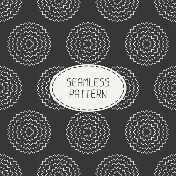 Geometric monochrome art hipster line seamless pattern with circle, round. Wrapping paper. Scrapbook paper. Tiling. Beautiful vector illustration. Background. Stylish graphic texture for design. — Stock Vector