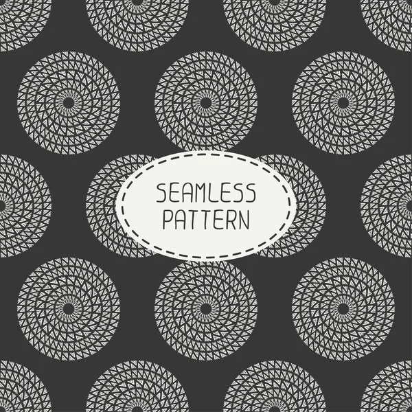 Geometric monochrome art hipster line seamless pattern with circle, round. Wrapping paper. Scrapbook paper. Tiling. Beautiful vector illustration. Background. Stylish graphic texture for design. — Stock Vector